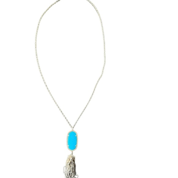 Retired Kendra Scott Rayne Turquoise Stone Tassel Pendant Necklace - Picture 8 of 8